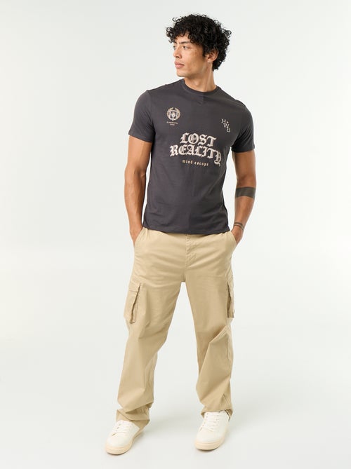 T-shirt met fantasieprint en korte mouwen - Kiabi