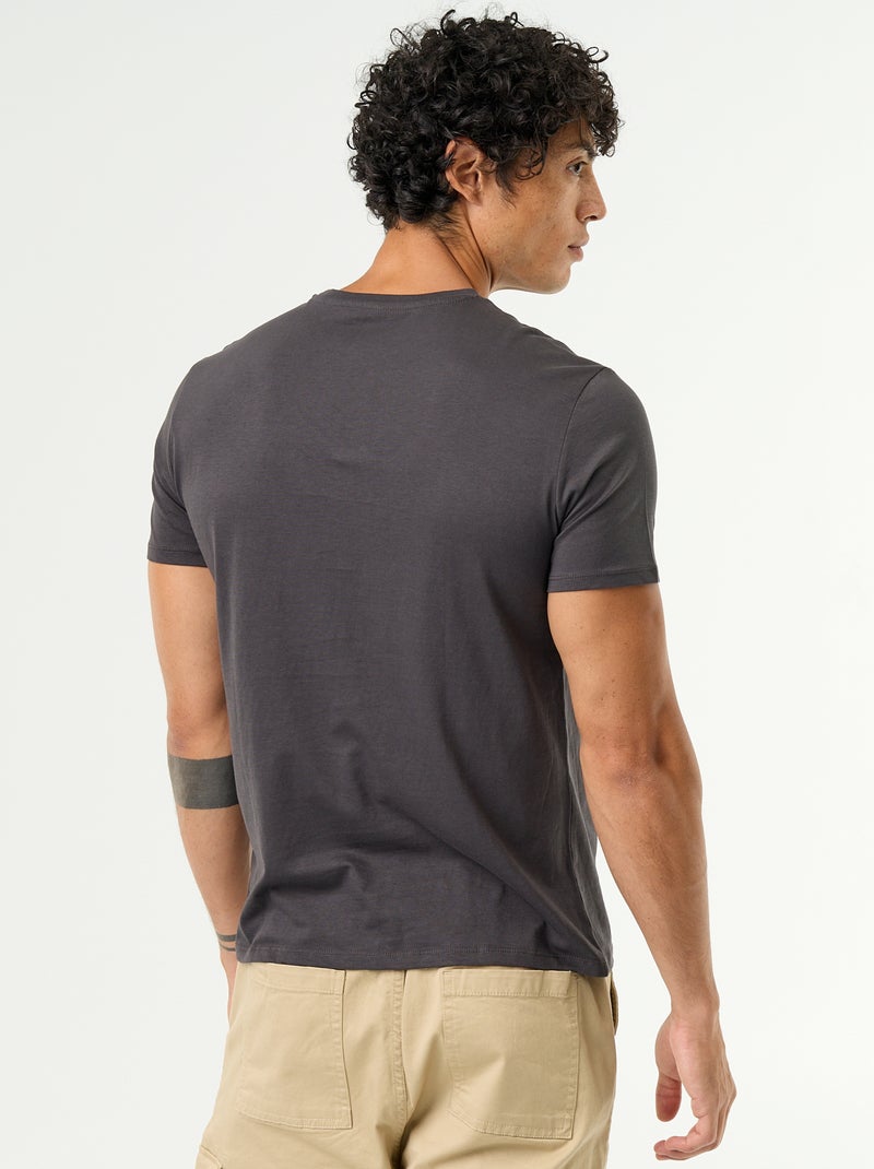 T-shirt met fantasieprint en korte mouwen Grijs - Kiabi