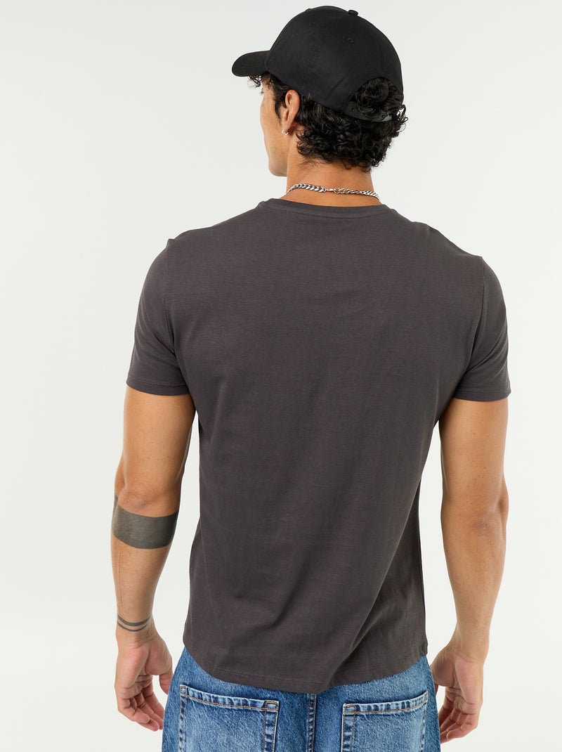 T-shirt met fantasieprint en korte mouwen Grijs - Kiabi