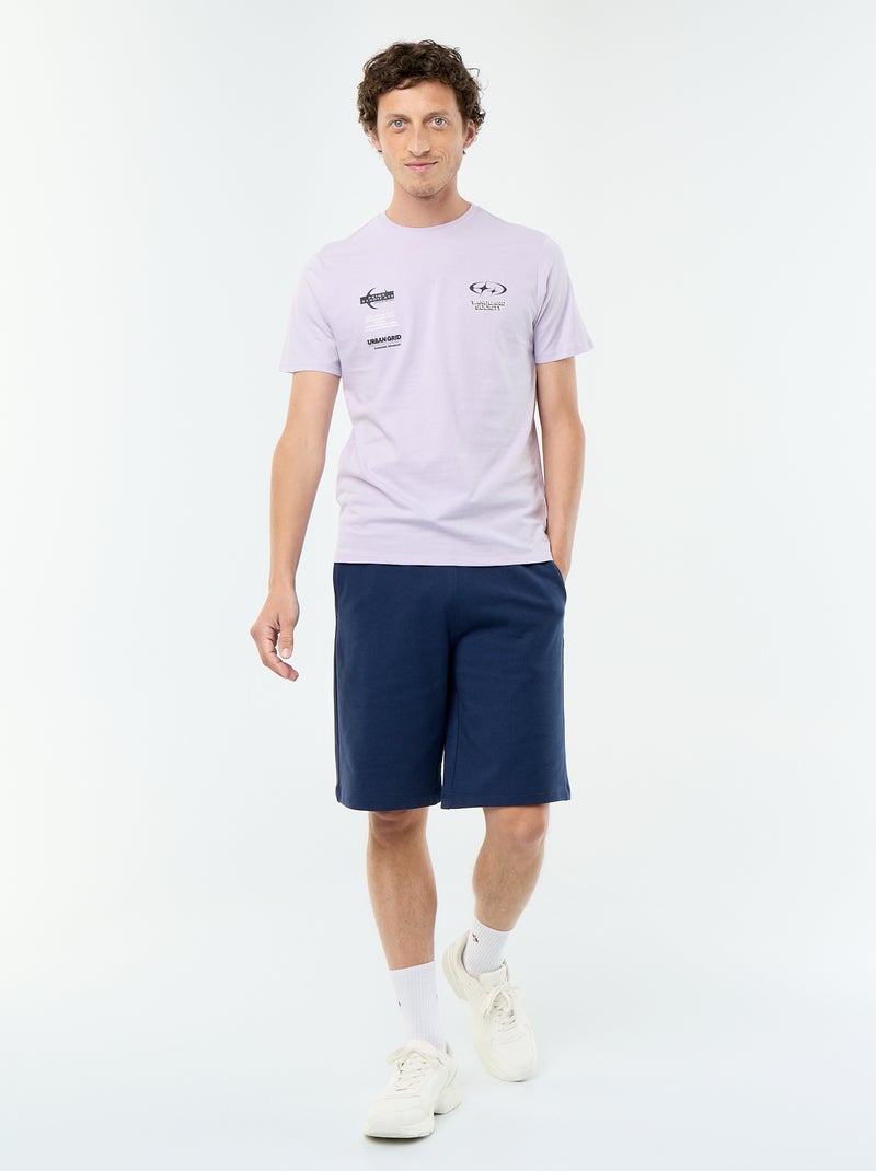 T-shirt met fantasieprint en korte mouwen Paars - Kiabi