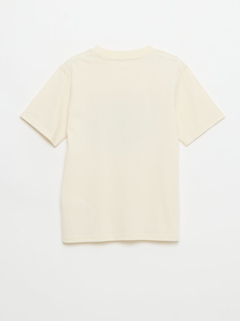 T-shirt met fantasieprint en korte mouwen Wit - Kiabi