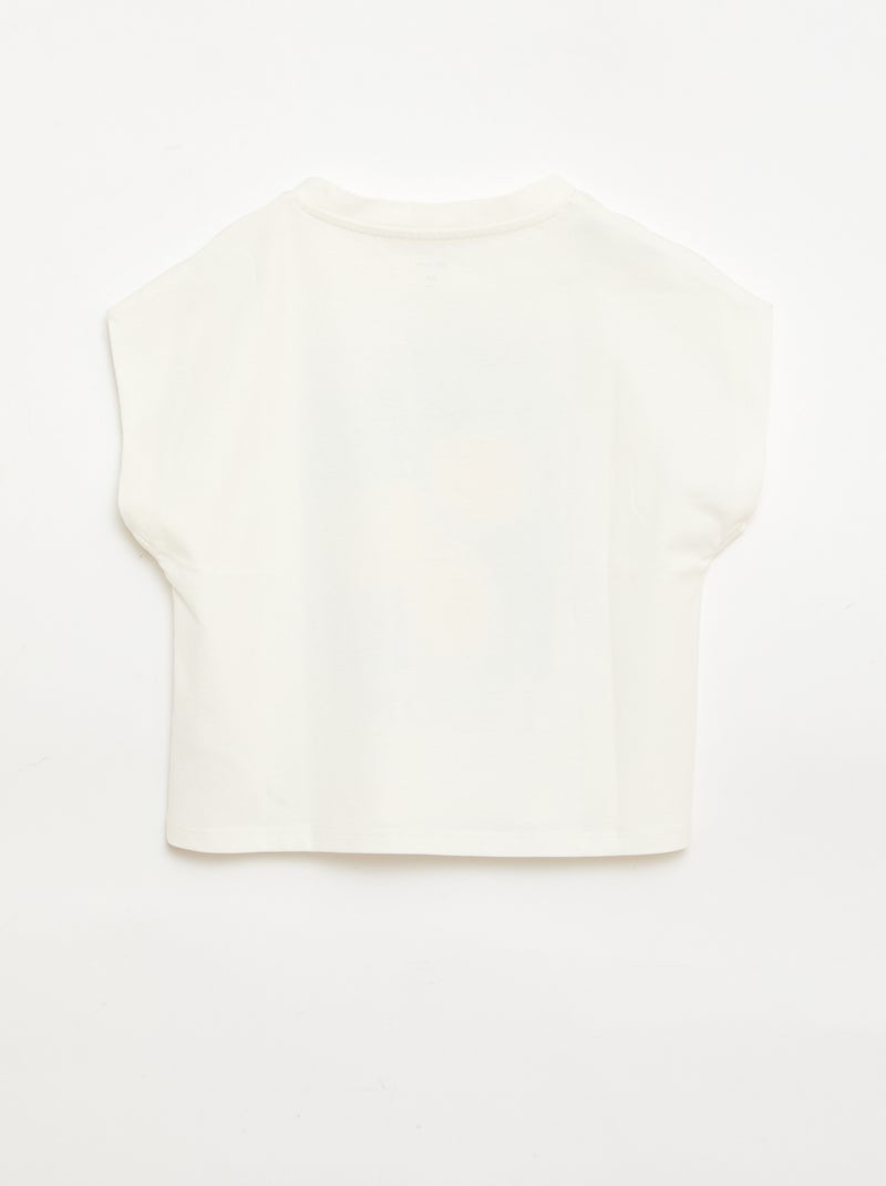 T-shirt met fantasieprint en korte mouwen Wit - Kiabi