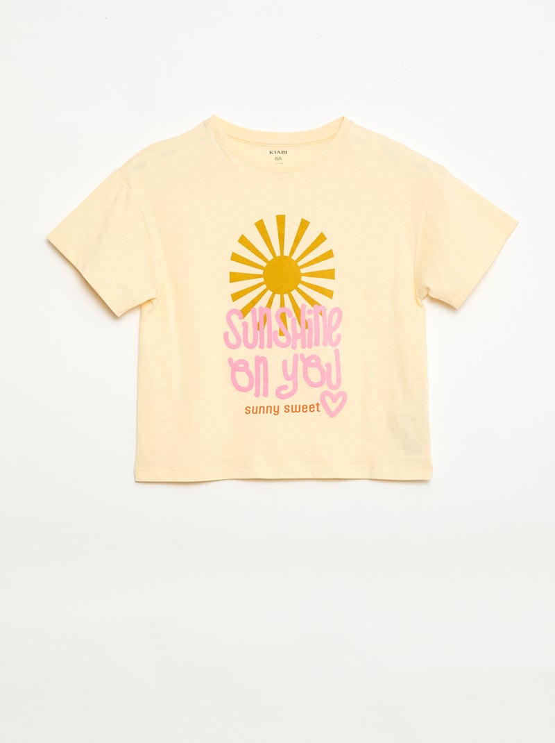 T-shirt met fantasieprint Geel - Kiabi