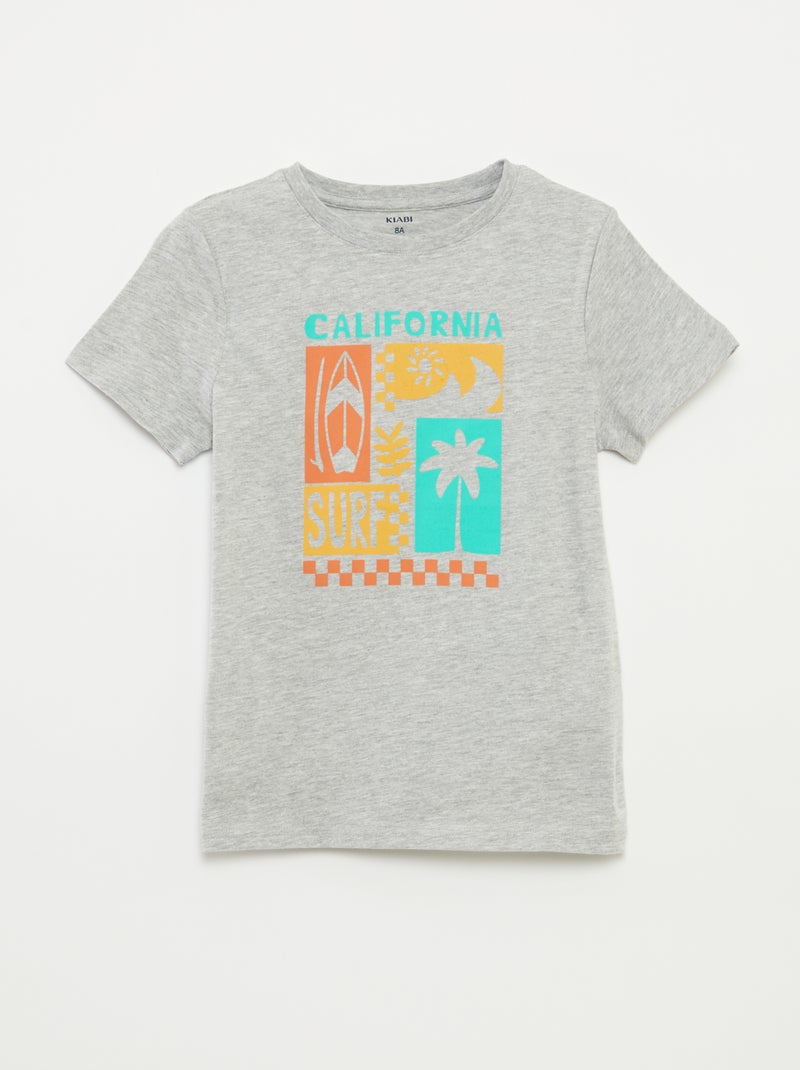 T-shirt met fantasieprint GRIJS - Kiabi