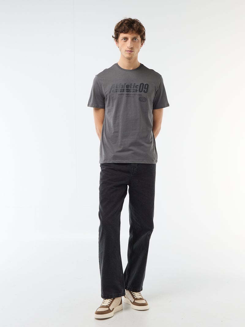 T-shirt met fantasieprint Grijs - Kiabi
