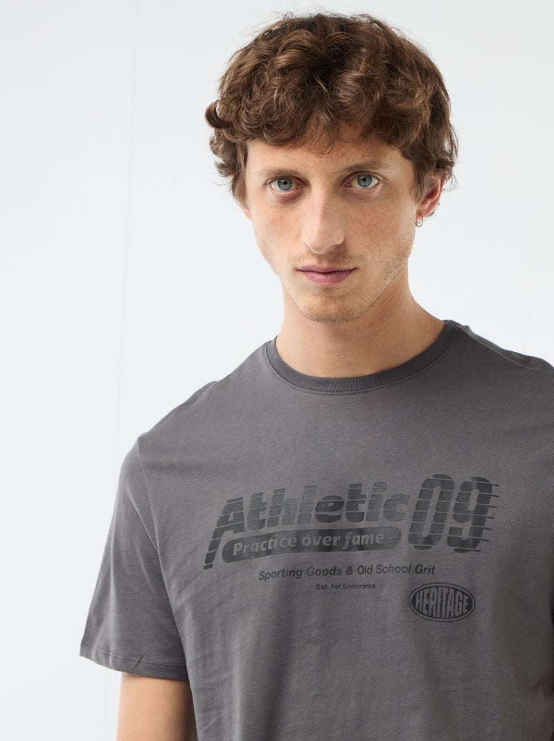T-shirt met fantasieprint Grijs - Kiabi