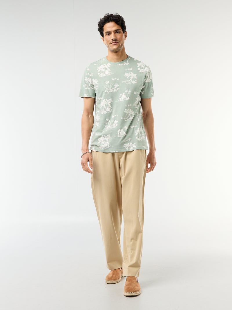 T-shirt met fantasieprint Groen - Kiabi