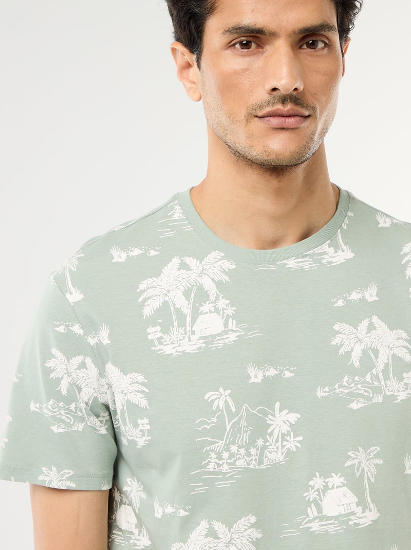 T-shirt met fantasieprint Groen - Kiabi