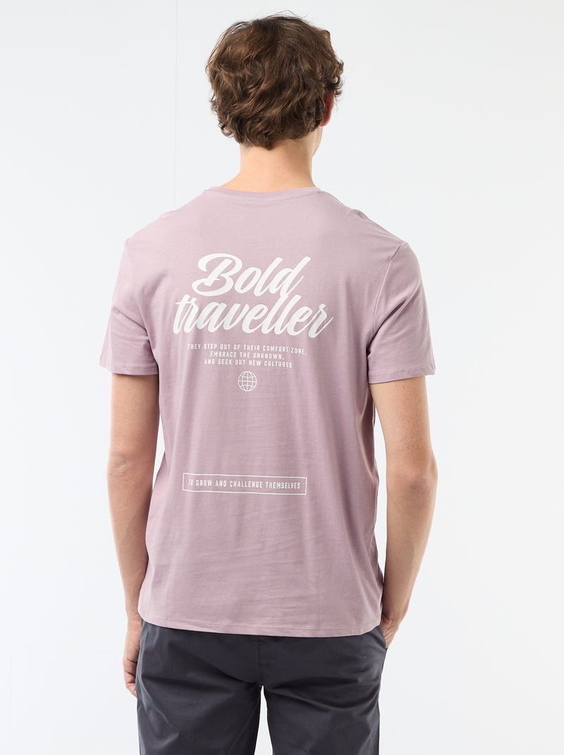 T-shirt met fantasieprint Paars - Kiabi