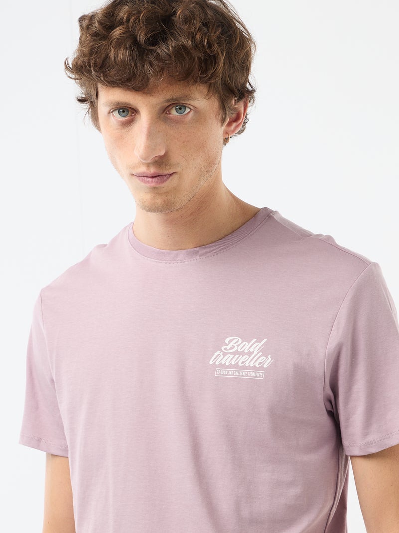 T-shirt met fantasieprint Paars - Kiabi