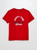 T-shirt met fantasieprint ROOD - Kiabi