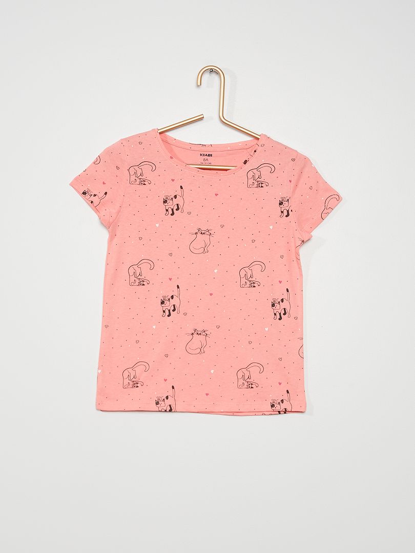 T-shirt met fantasieprint roze - Kiabi