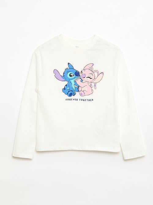 T-shirt met fantasieprint 'Stitch & Angel' - Kiabi