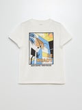 T-shirt met fantasieprint WIT - Kiabi