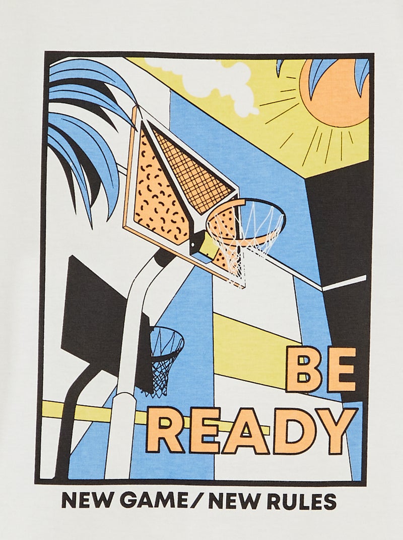 T-shirt met fantasieprint WIT - Kiabi