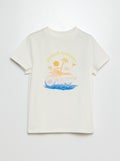T-shirt met fantasieprint WIT - Kiabi