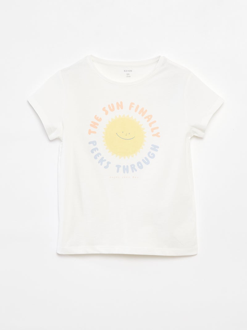 T-shirt met fantasieprint WIT - Kiabi