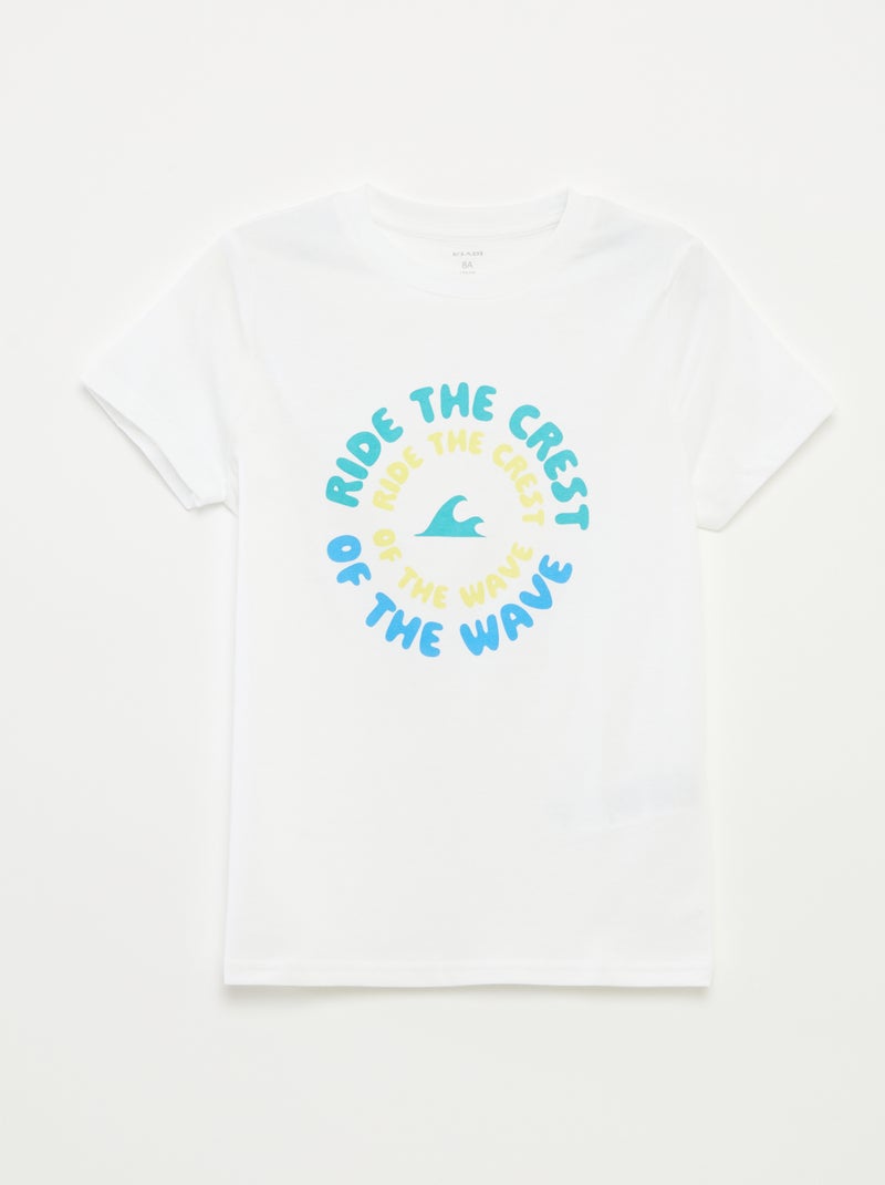T-shirt met fantasieprint WIT - Kiabi