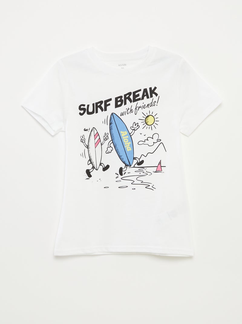 T-shirt met fantasieprint WIT - Kiabi