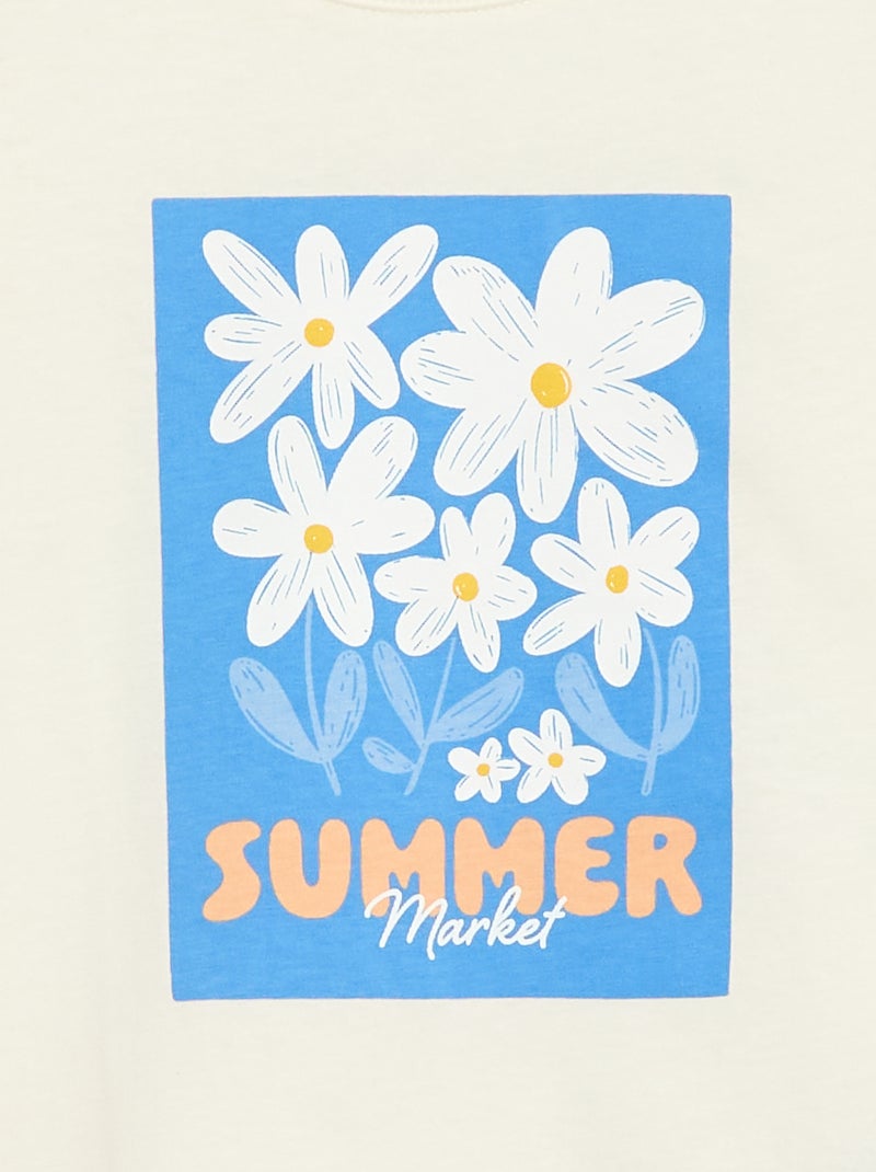 T-shirt met fantasieprint Wit - Kiabi