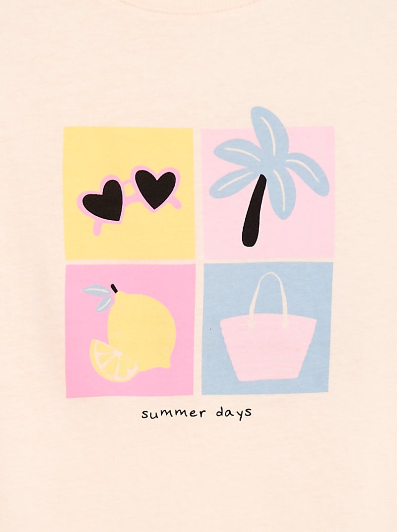 T-shirt met fantasieprint Wit - Kiabi