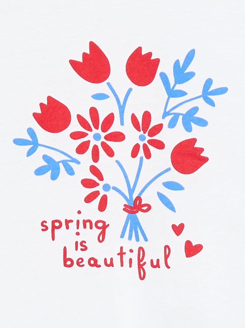 T-shirt met fantasieprint Wit - Kiabi