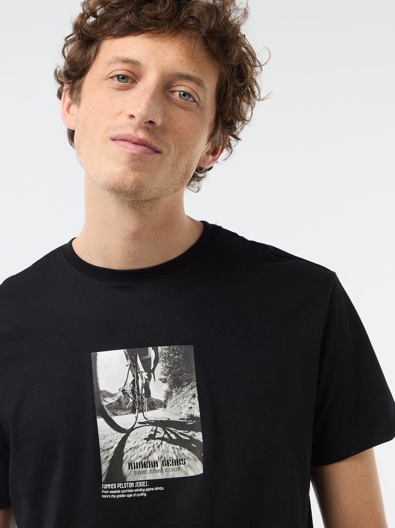 T-shirt met fantasieprint Zwart - Kiabi