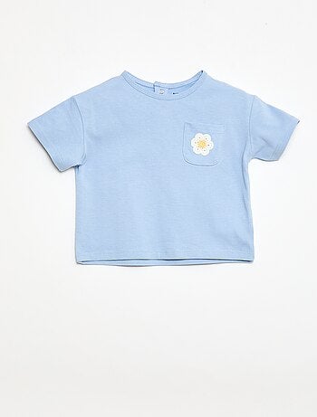 T-shirt met fantasiezakje en borduurwerk