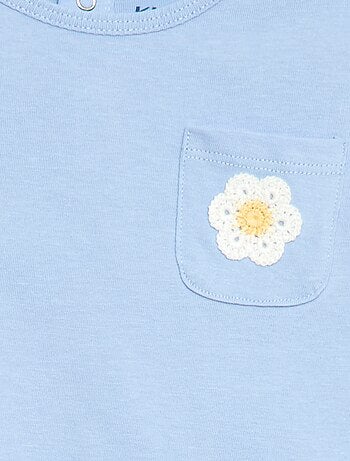 T-shirt met fantasiezakje en borduurwerk