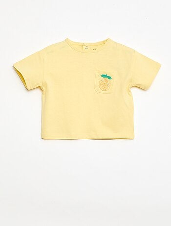 T-shirt met fantasiezakje en borduurwerk