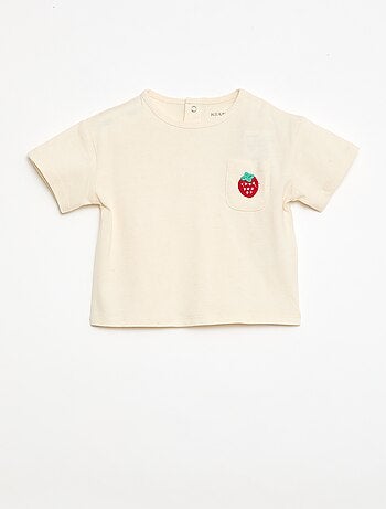 T-shirt met fantasiezakje en borduurwerk