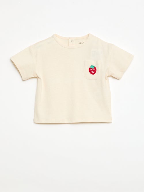 T-shirt met fantasiezakje en borduurwerk - Kiabi