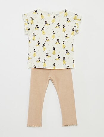 T-shirt met fijn ajourmotiefje + legging | 'Disney' - 2-delig