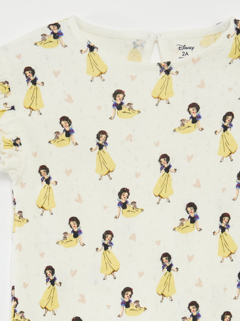 T-shirt met fijn ajourmotiefje + legging | 'Disney' - 2-delig WIT - Kiabi