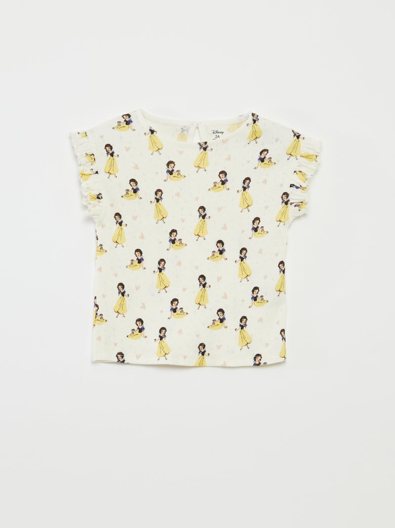 T-shirt met fijn ajourmotiefje + legging | 'Disney' - 2-delig WIT - Kiabi