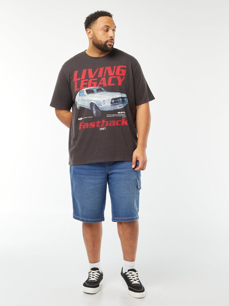 T-shirt met 'Ford'-print ZWART - Kiabi