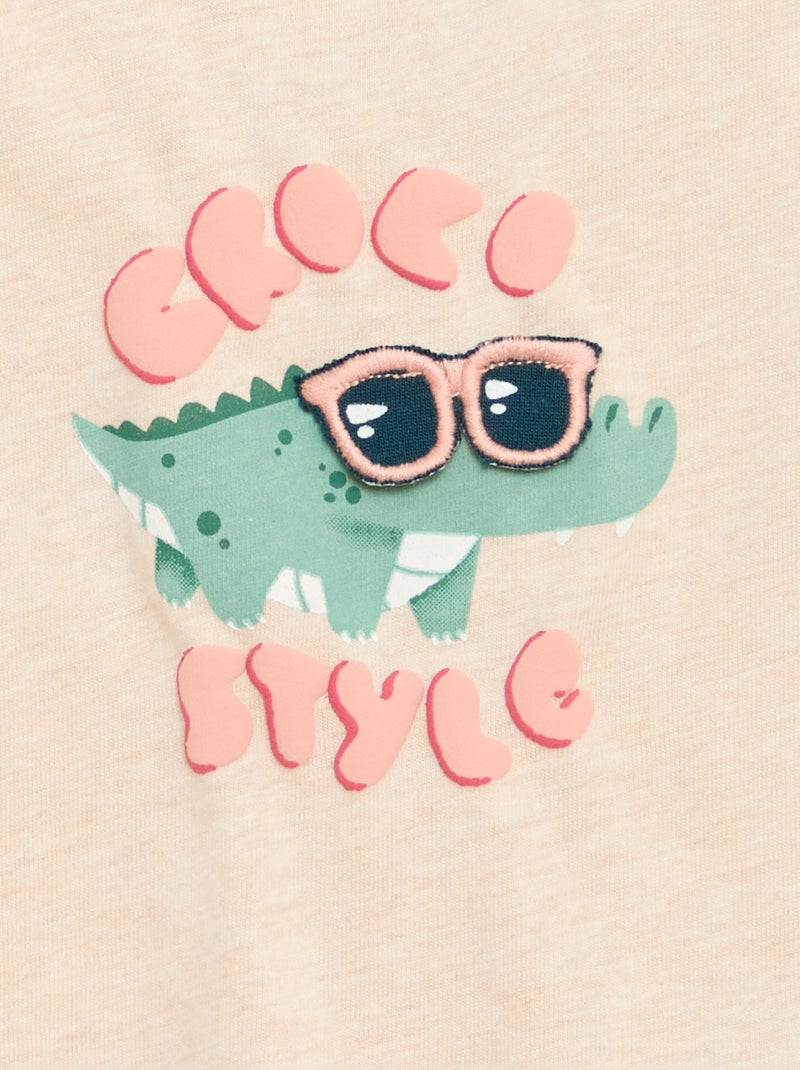 T-shirt met geanimeerde print Biege - Kiabi