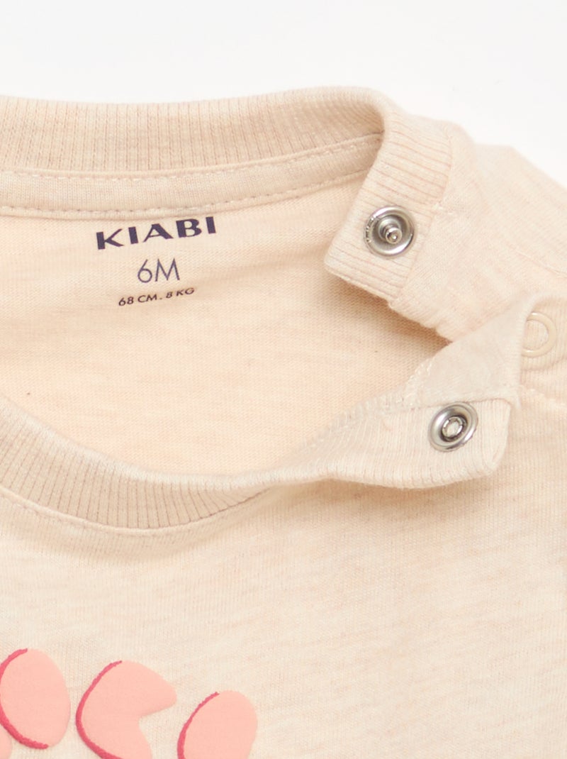 T-shirt met geanimeerde print Biege - Kiabi
