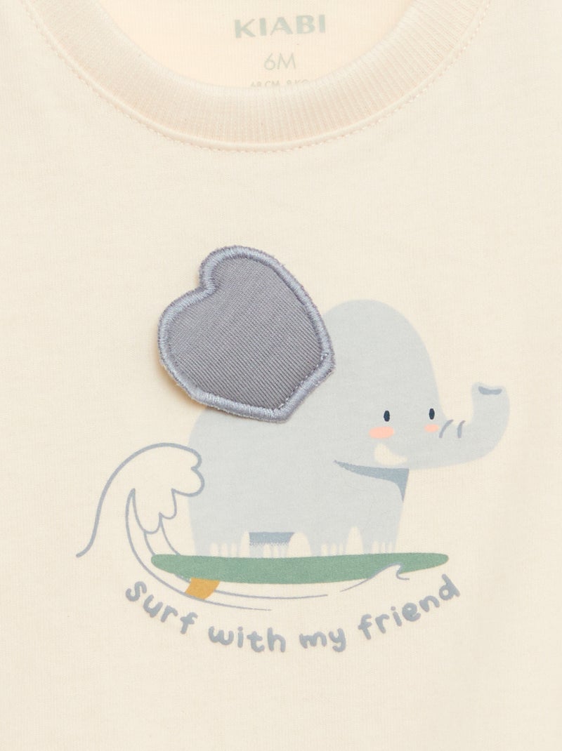 T-shirt met geanimeerde print Wit - Kiabi