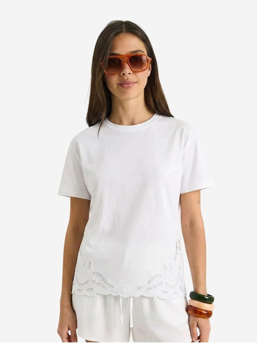 T-shirt met geborduurde ronde hals lucci - Kiabi