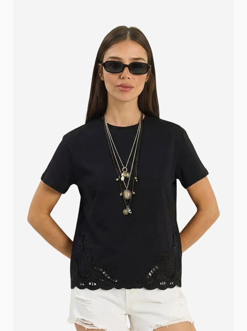 T-shirt met geborduurde ronde hals lucci - Kiabi