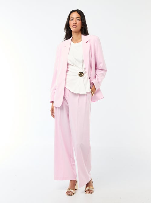 T-shirt met gedrapeerde korte mouwen en fantasiejuweel - Kiabi