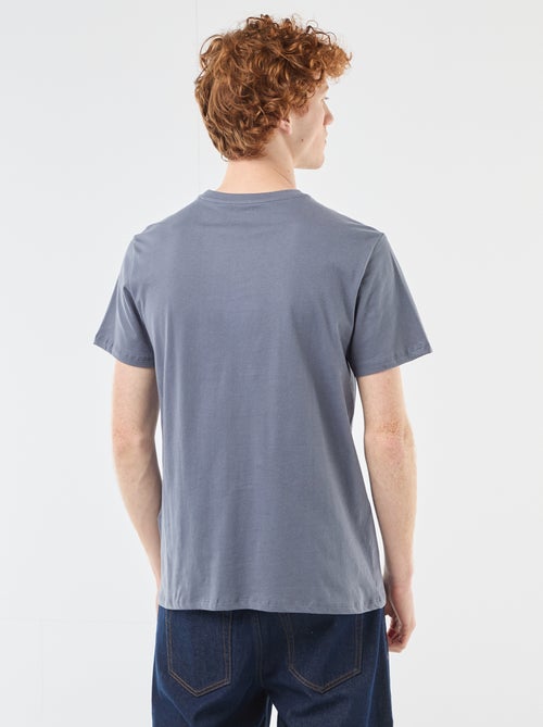 T-shirt met geplaatste print van effen katoen - Kiabi