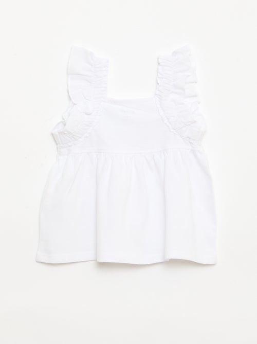 T-shirt met geplooide bandjes - Kiabi