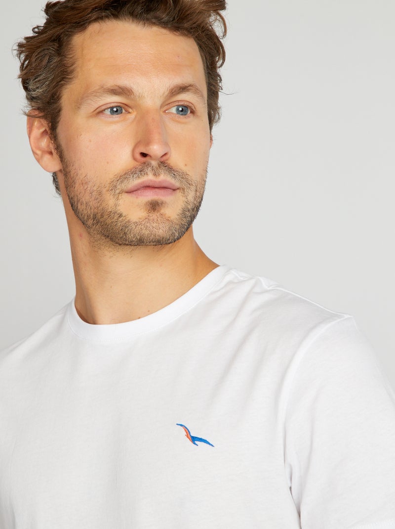 T-shirt met grote print op de rug WIT - Kiabi