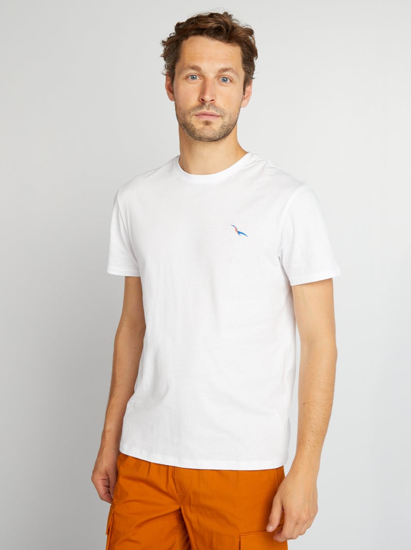 T-shirt met grote print op de rug WIT - Kiabi