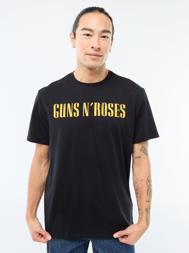 T-shirt met Guns N' Roses-print zwart - Kiabi