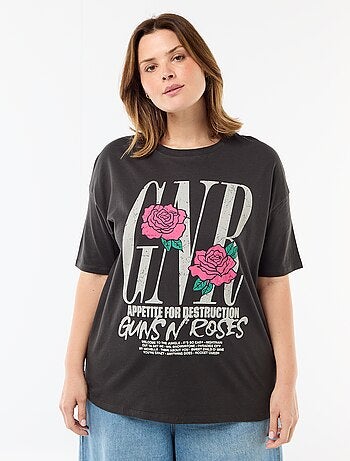 T-shirt met 'Guns N'Roses'-print en korte mouwen