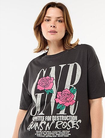 T-shirt met 'Guns N'Roses'-print en korte mouwen