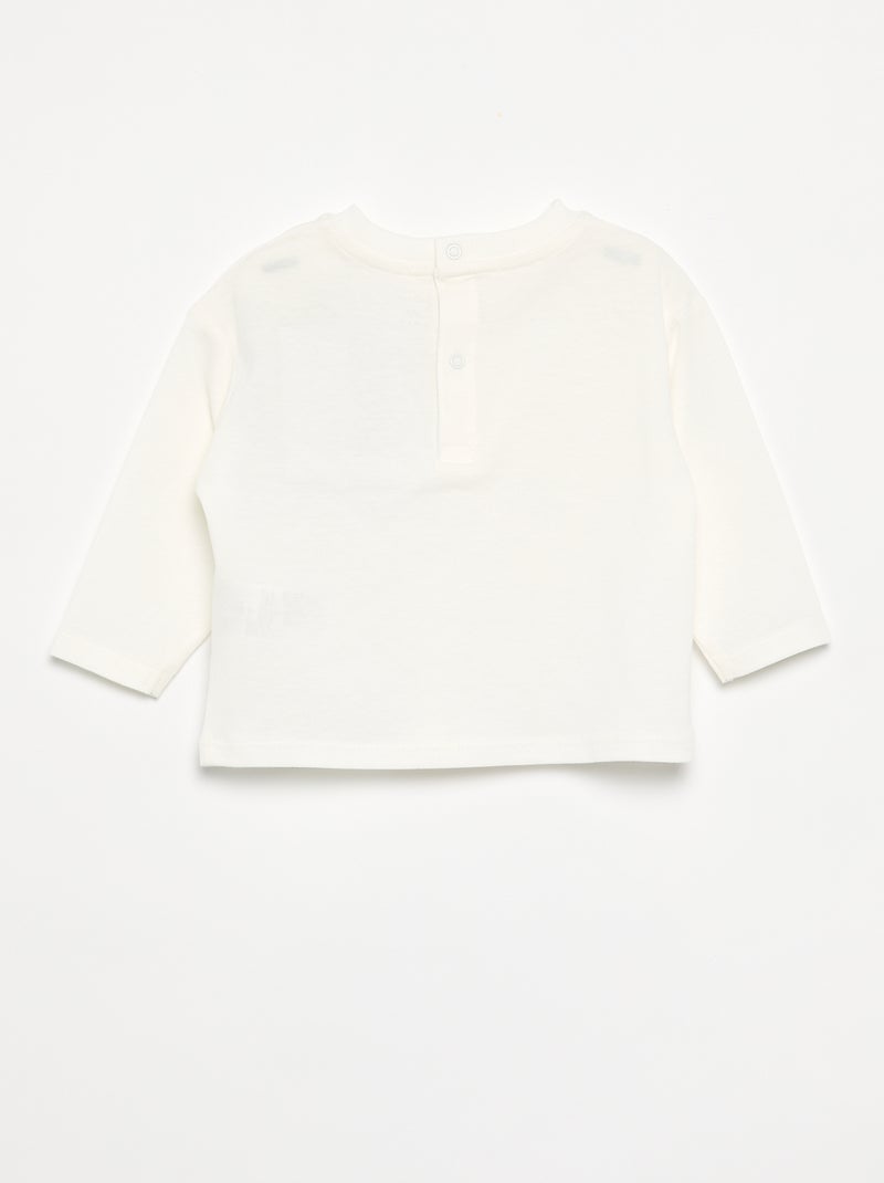 T-shirt met hartjespatch op de borst Wit - Kiabi